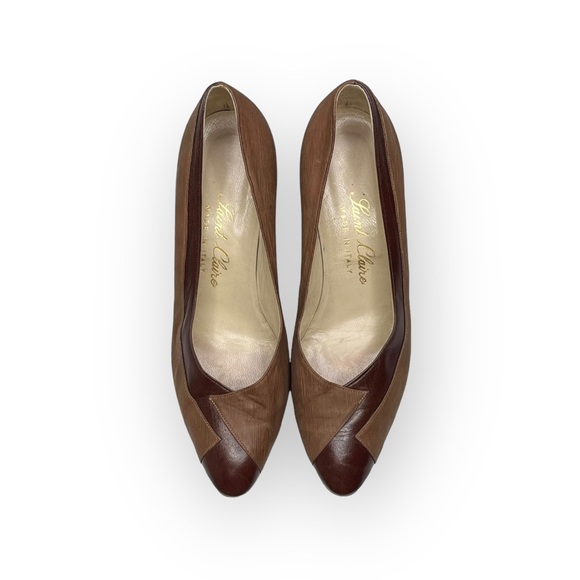 Vintage 70’s: Saint Claire ⊛ Italy Soft Glove Leather Pumps ⊛ Dusty Rose 2 Tone - Picture 6 of 16
